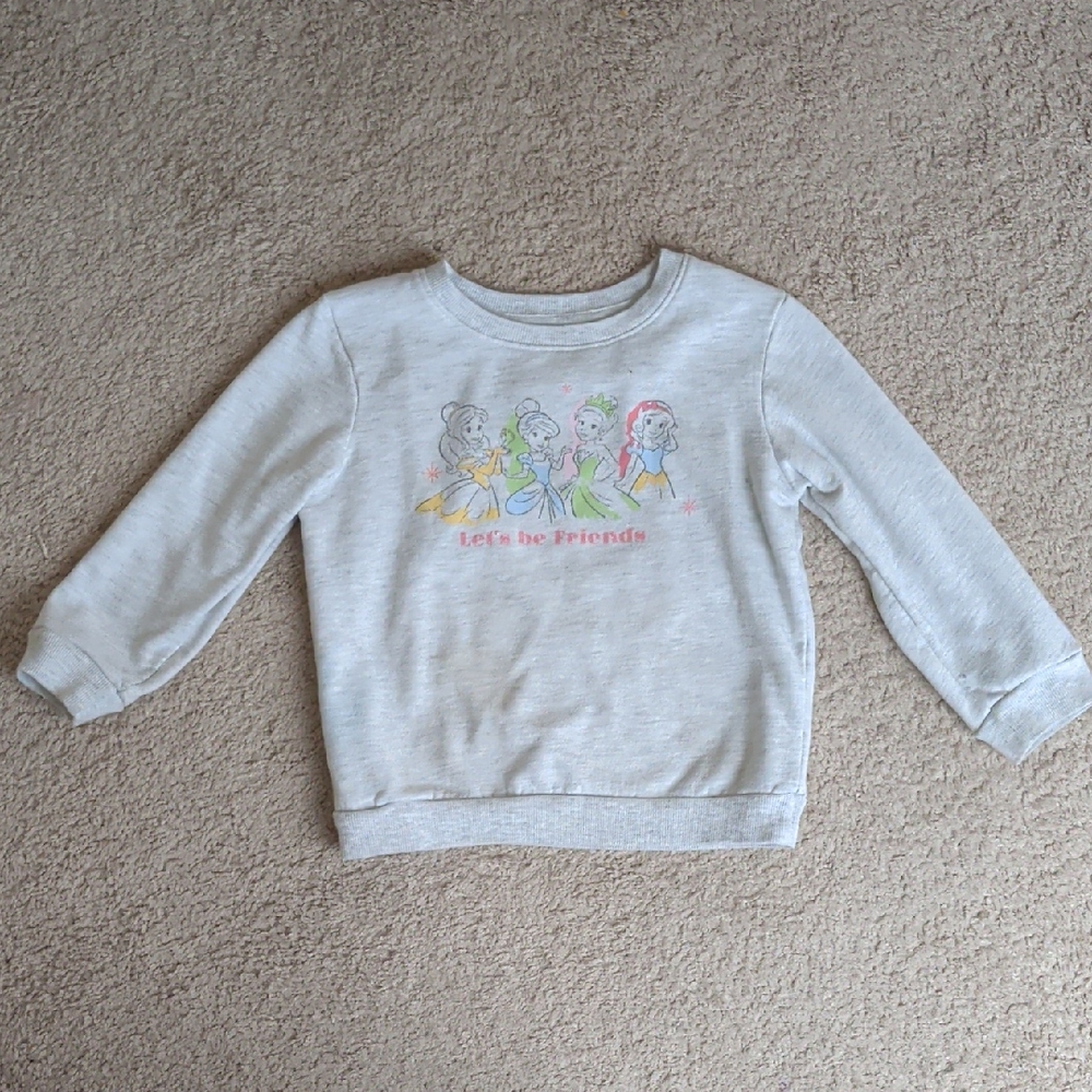 Disney Light Gray Sweatshirt with Princess Design